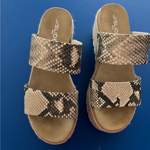 J/Slides NYC Snake Print Platform Sandals - Picture 2 of 5